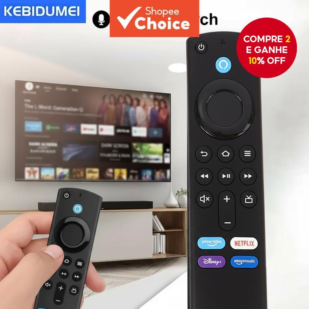 Controle compatível com Alexa 4K MAX Lite para Fire Cube Stick TV 3a Geração