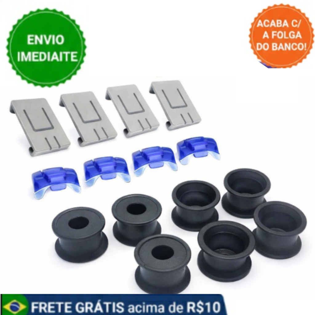 Kit Deslize Calço Banco VW Gol Parati Saveiro Voyage Polo – 16 Peças – Elimina Folga e Barulho