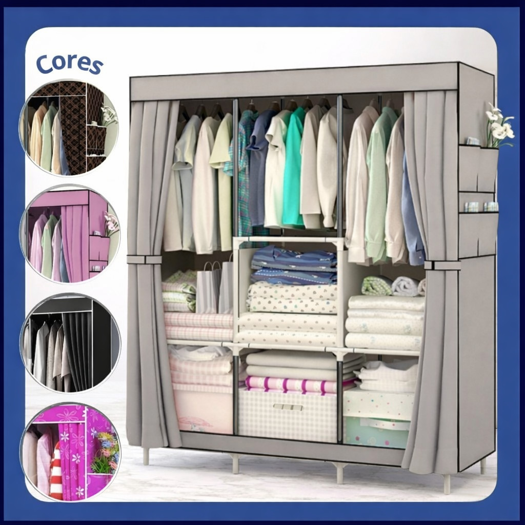 Guarda-Roupa Dobrável Portátil – Organizador De Roupas E Sapatos