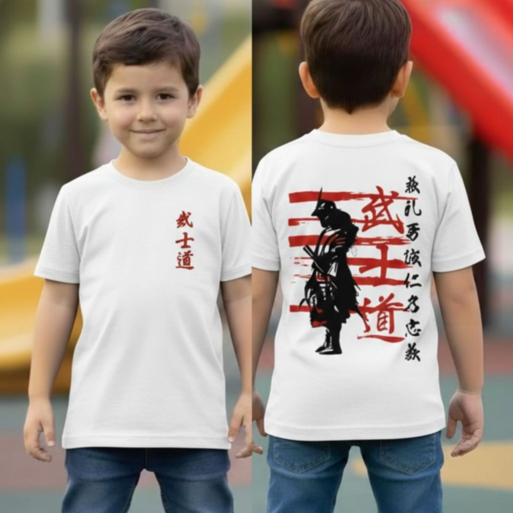 Camiseta Infantil Juvenil Espirito Samurai Japonês Anime algodão camisa blusa Promoção Unissex