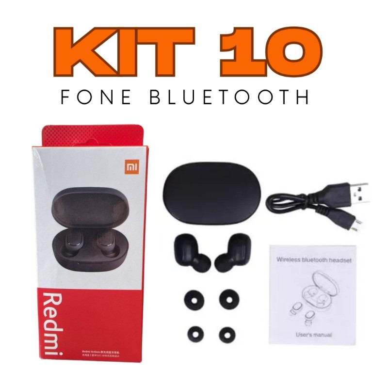 Kit 5/10 Fones Fone Ouvido Bluetooth Sem Fio Atacado Tws 5.0 Estéreo Lançamento Android Ios Boa qualidade de som