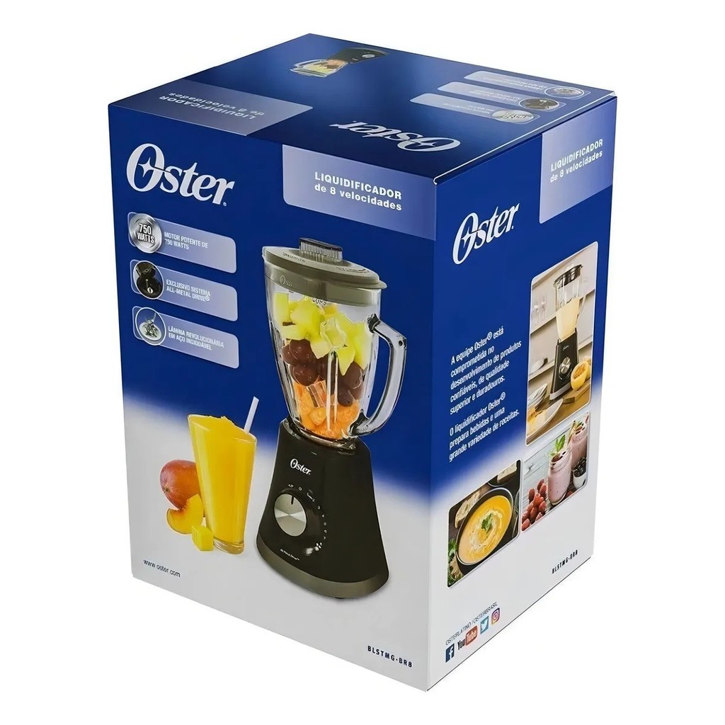Liquidificador Oster Super Chef 750w Rr8 Jarra De Vidro 110v