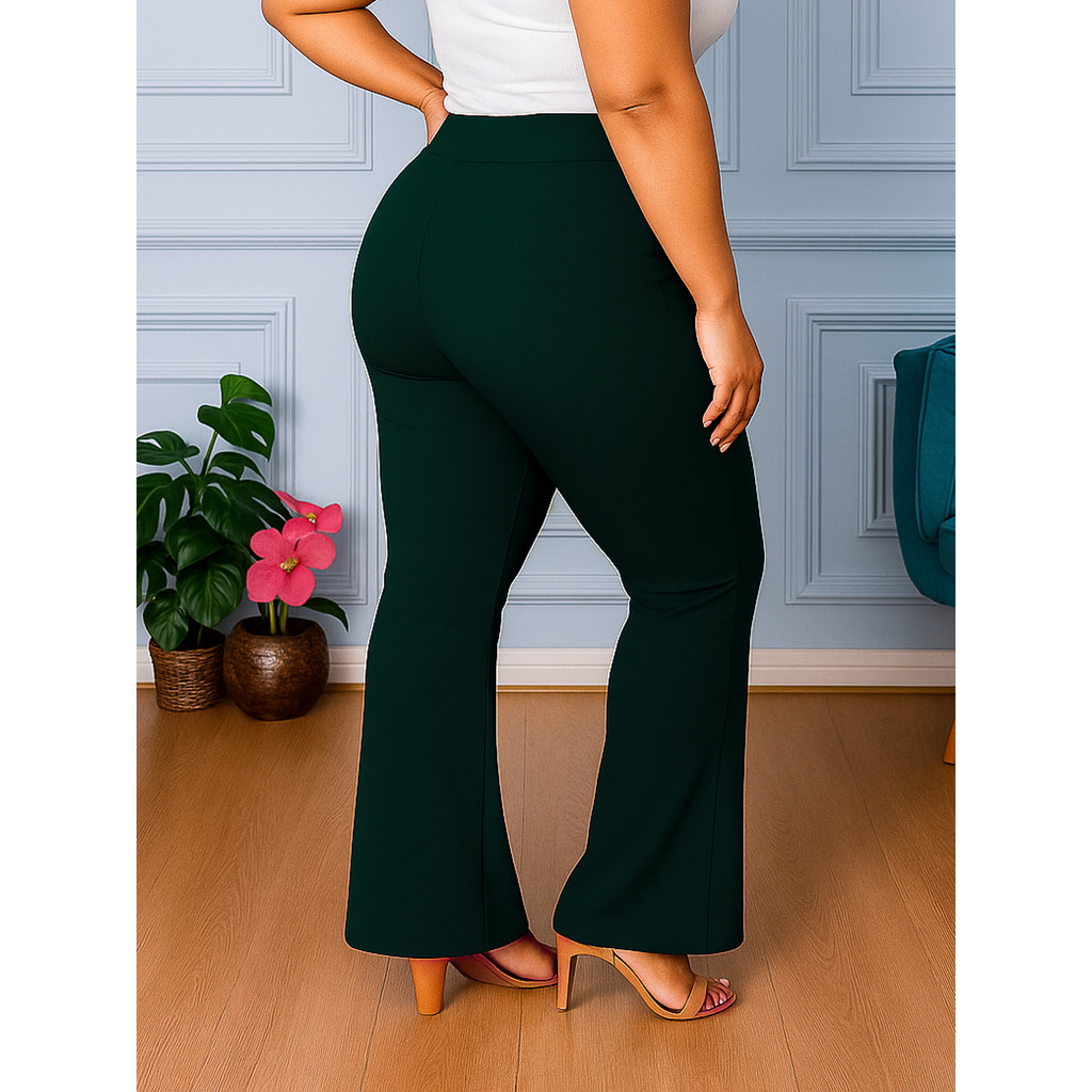 Calça Legging Bailarina Plus Size Academia Pilates Leg Flare