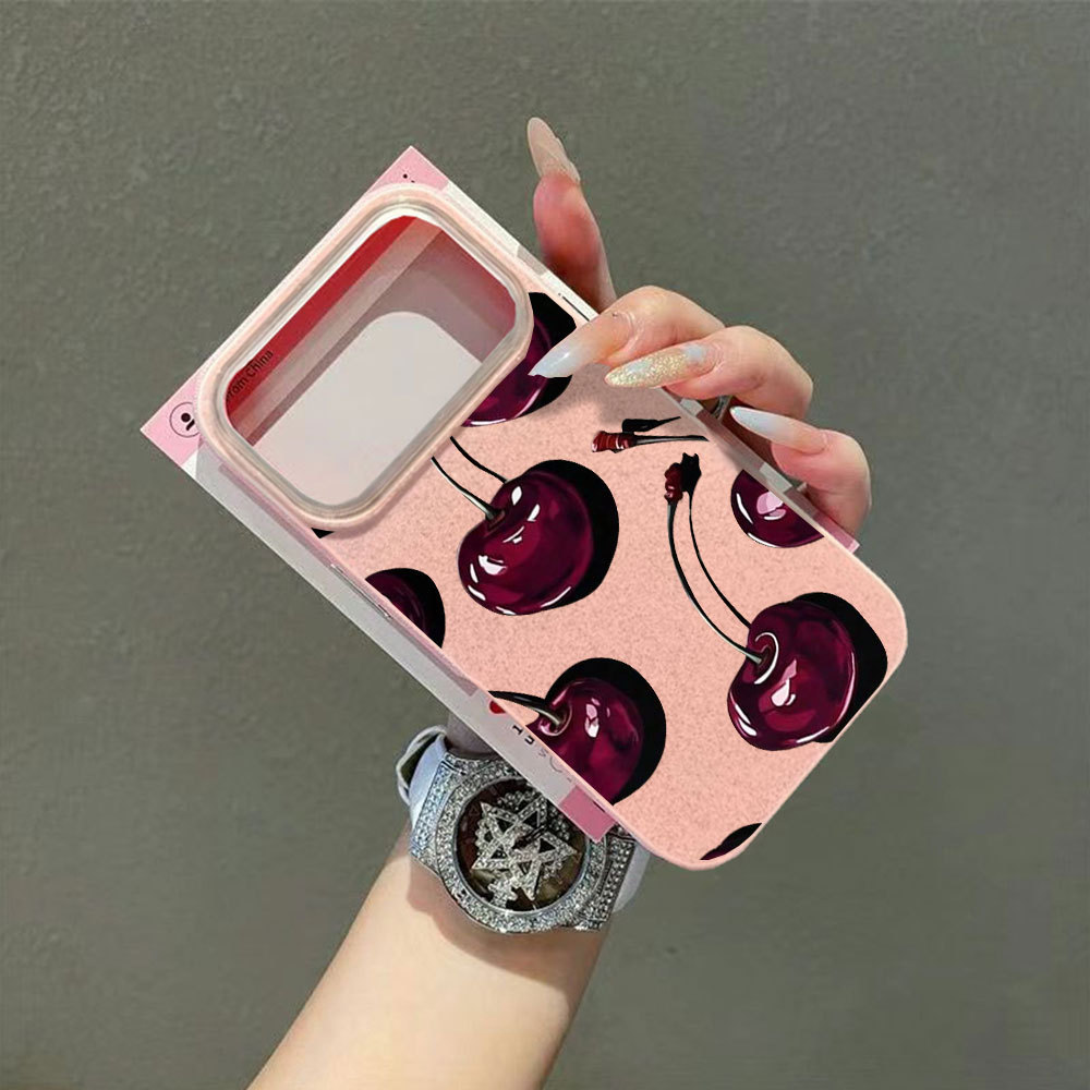 Capinha Glitter Para Samsung S26 Ultra S25 S24 Plus S23 FE S22 S21 S20 A17 A07 A06 A16 A56 3D Cerejas Luxo Capa