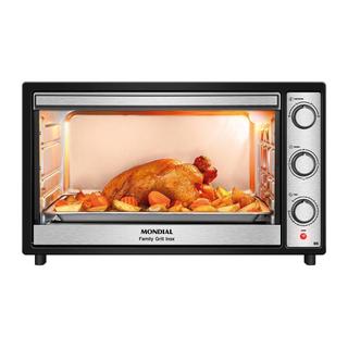 Forno Elétrico 60L Family Grill Inox Mondial Preto/Inox 1800W - FRN-60-BI
