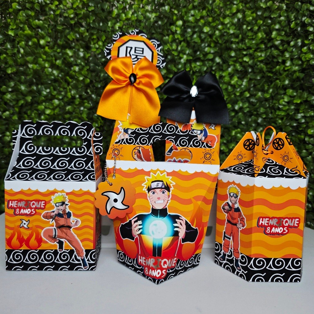 Kit Caixa Montada NARUTO - Personalizados - Festa infantil - Aniversário - Lembrancinha