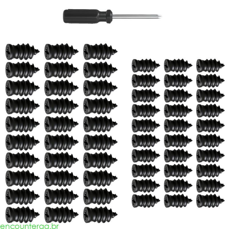 Encontrora 60 Peças Kit Reparo Pneu Plugues Borracha Chave Fenda Incluída Para Veículo