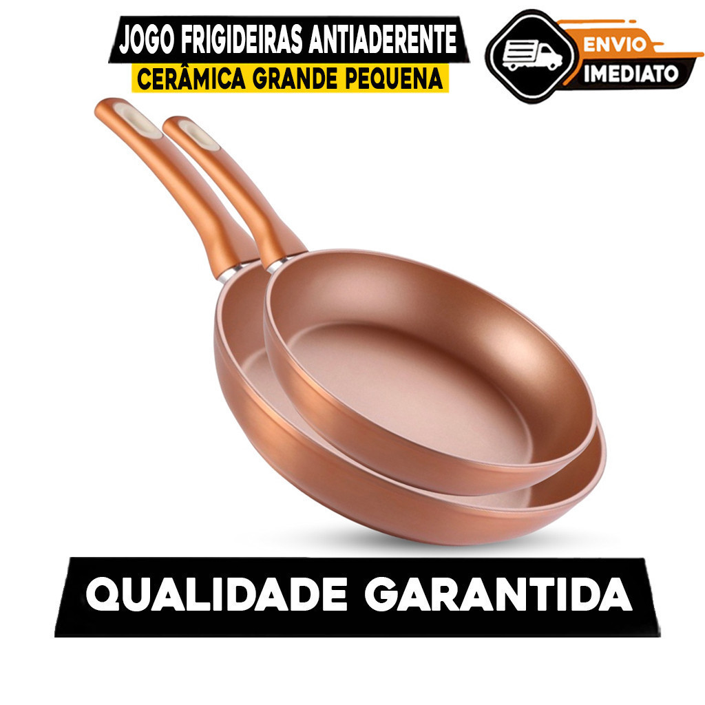 Kit Frigideiras  Antiaderente Cerâmica Grande Pequena em Oferta na Shopee
