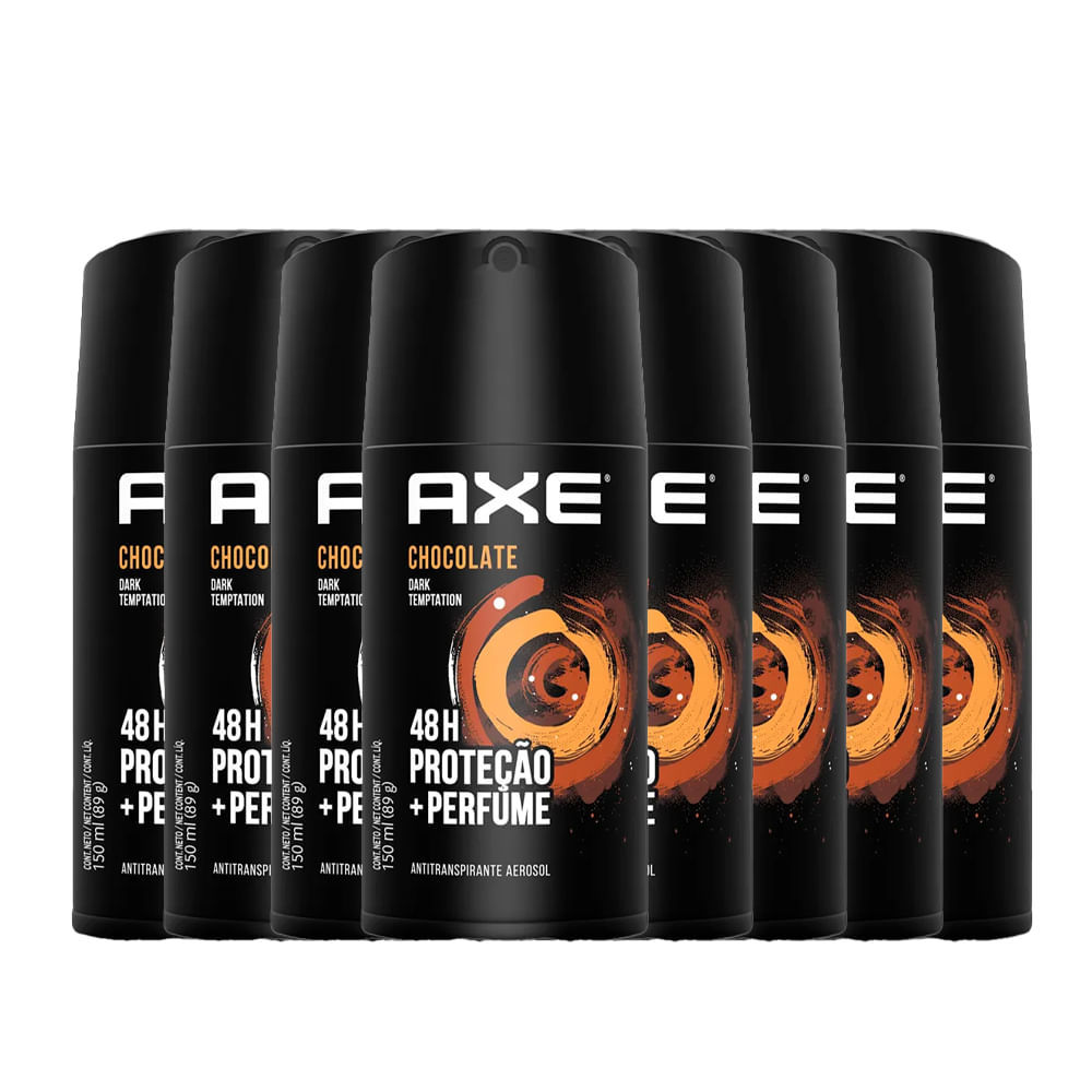 Kit Desodorante Antitranspirante Aerosol Axe Dark Temptation 90g - 8 Unidades em Oferta na Shopee