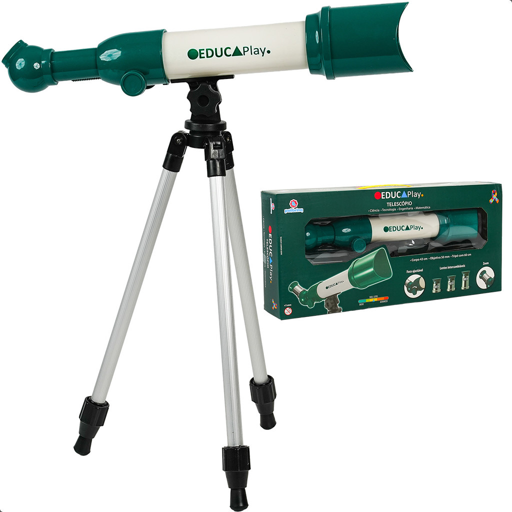 Telescópio Infantil Refrator Astronomia C/ Zoom 80x - BP3004