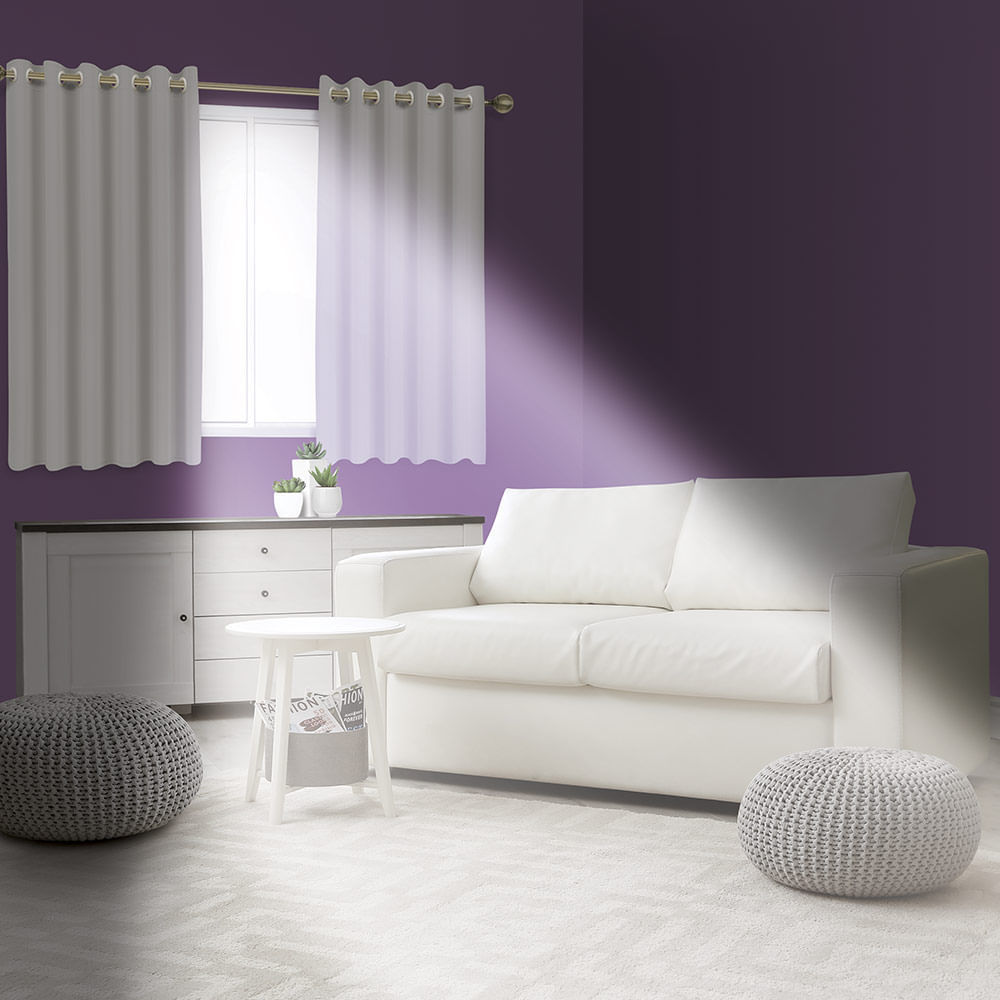 Cortina Blackout PlastLeo 1,40x1,40m Cinza com Ilhós Pvc em Oferta na Shopee