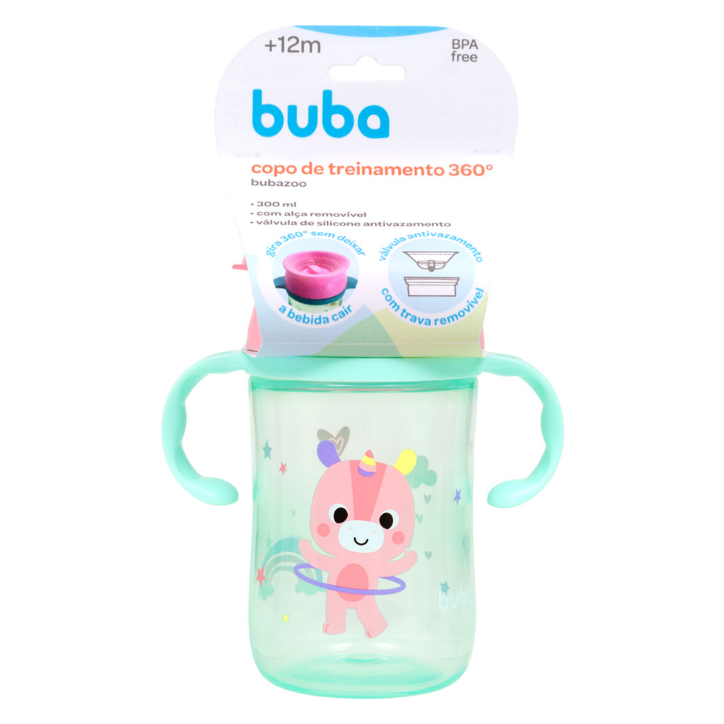Copo de Treinamento 360° Buba zoo Unicórnio 300ml em Oferta na Shopee