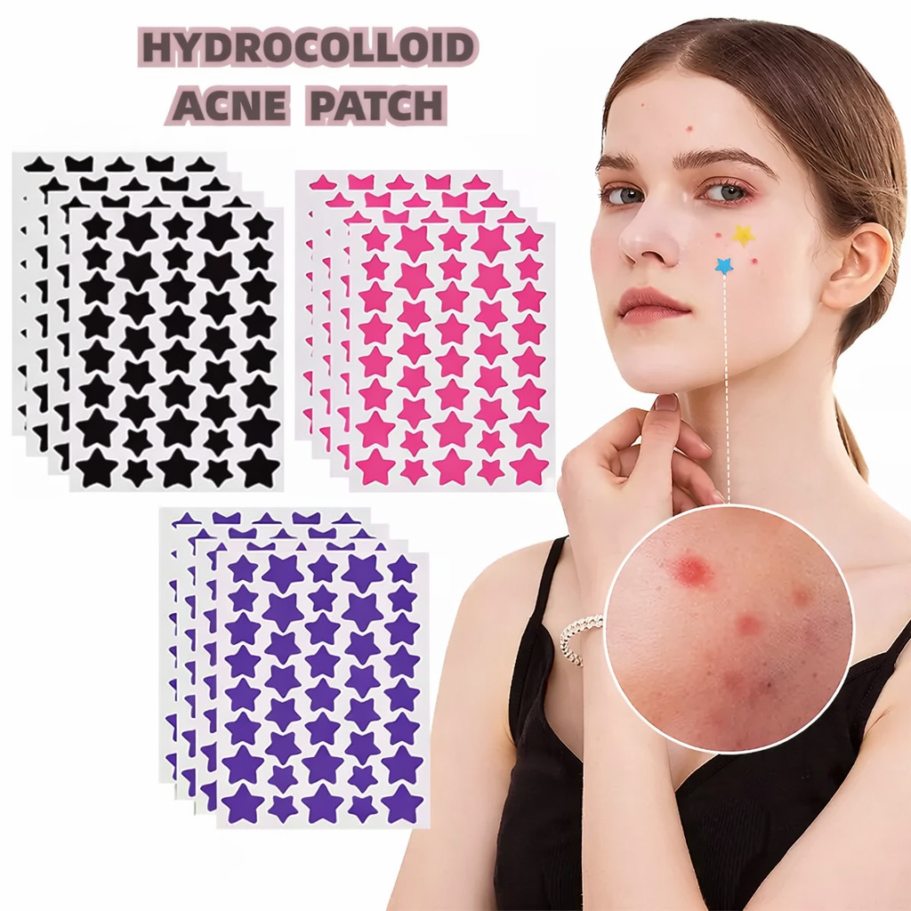 Adesivos em Formato de Estrela para Acne – Um Item de Maquiagem Indispensável para Garotas Estilosas e Mulheres Fofas