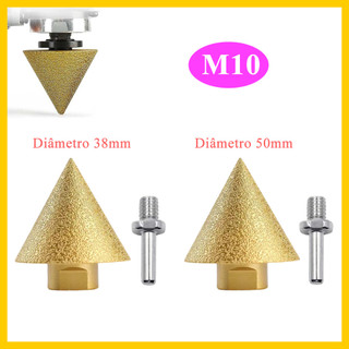 Broca fresadora diamantada dourada M10 resistente ao desgaste industrial com biela M10