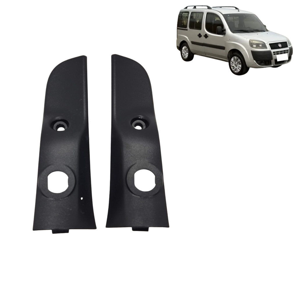 Par de Molduras Retrovisor Preta Doblo Essence Attractive Original Fiat mopar