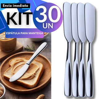 Kit 6/12/18/24/30 Espátula Passador de Manteiga Inox 14,9cm Atacado Alto Giro Padrão Restaurante