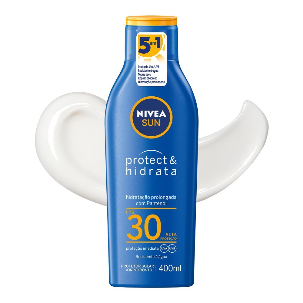 Protetor Solar Nivea Sun Protect & Hidrata FPS 30 Loção 400ml em Oferta na Shopee