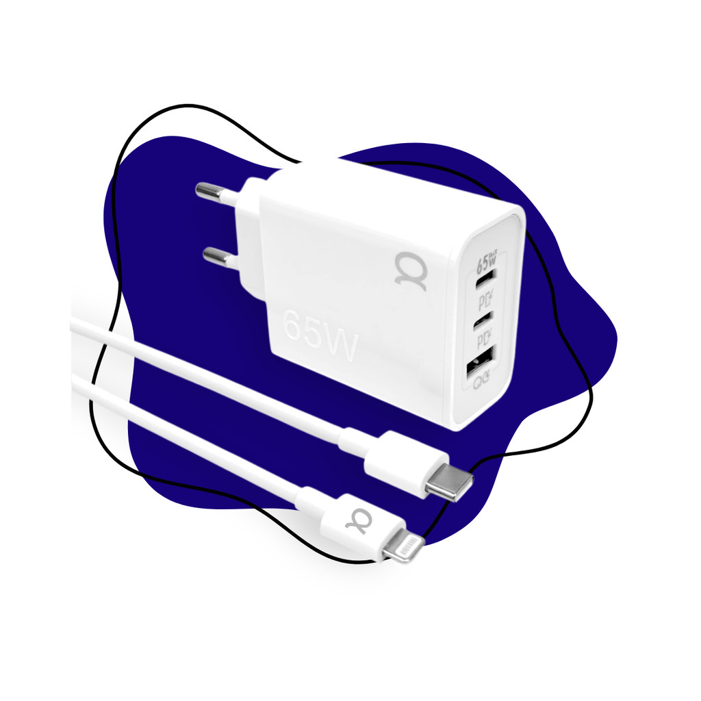 Carregador Turbo Agold 65w Ca46-6 Com Lightning Para iPhone
