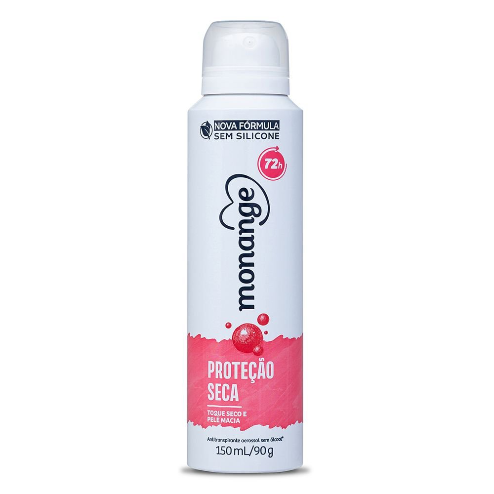 Desodorante Monange Proteção Seca Aerosol Antitranspirante 48h 150ml em Oferta na Shopee