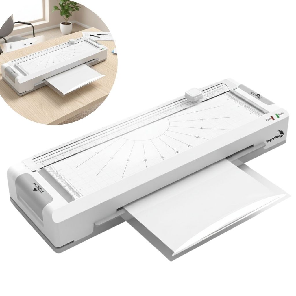 Plastificadora Laminadora Refiladora A4 270W com Guilhotina Branca 110V Importway Iwe022 127V