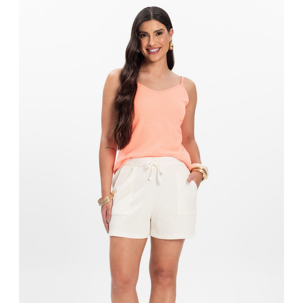 Shorts Feminino Infinita Cor Bege em Oferta na Shopee