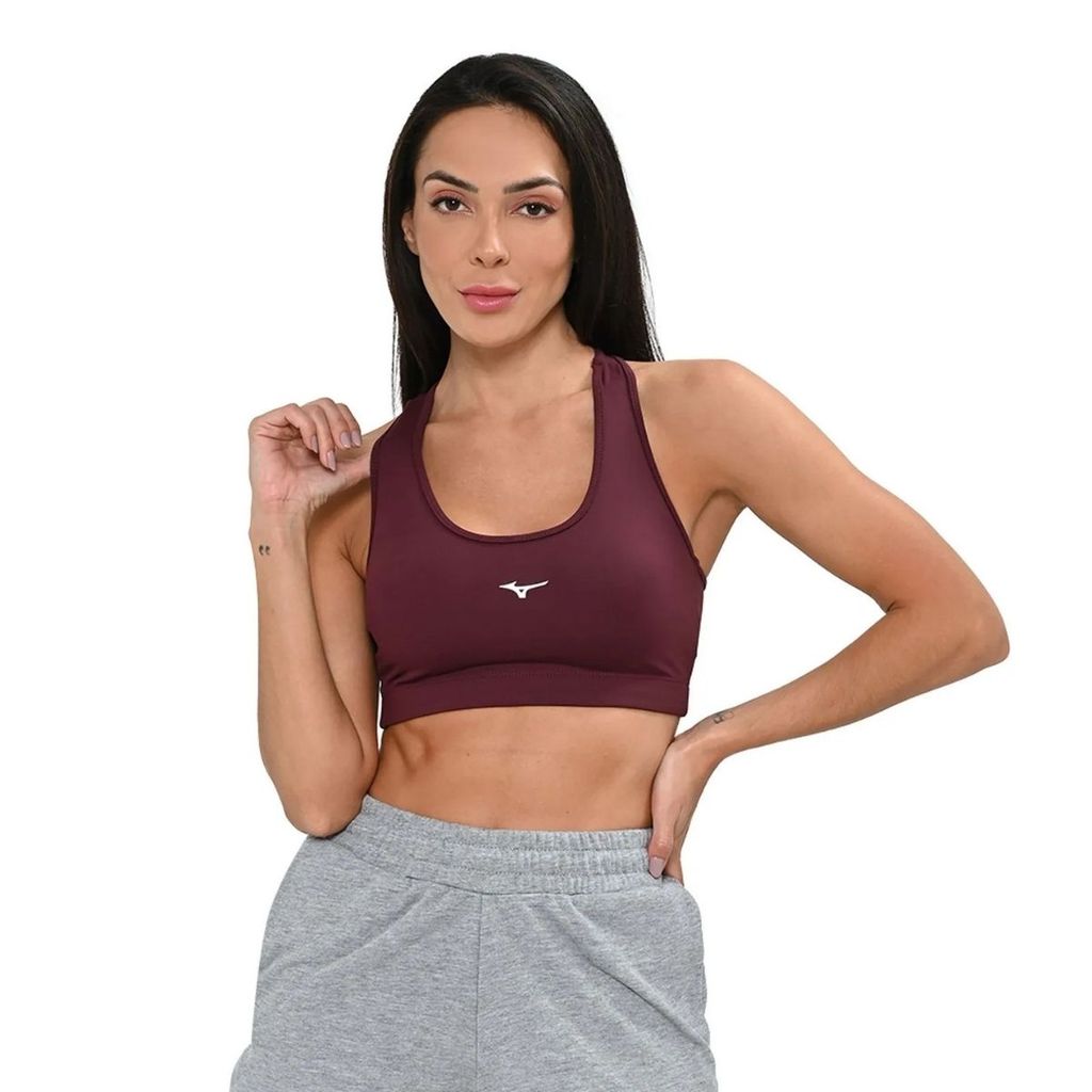 Top Mizuno Essence Feminino Treino Academia Esportivo Confortável Sustentação Le