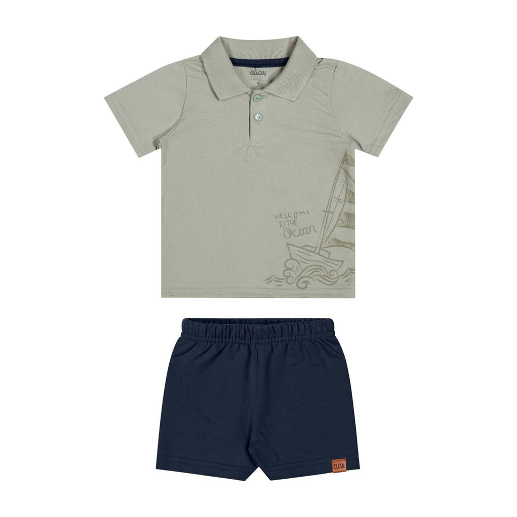Conjunto Bebê Menino Camisa Texturizada Elian Verde em Oferta na Shopee