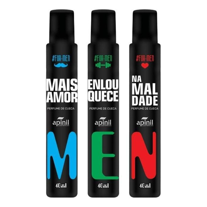 Deo Colônia Perfume De Cueca Apinil Aromatizador Lingerie 3 Unidades