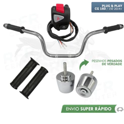 Kit Guidão Cg Cargo + Punho Cb 500 + Peso Pcx + Manopla