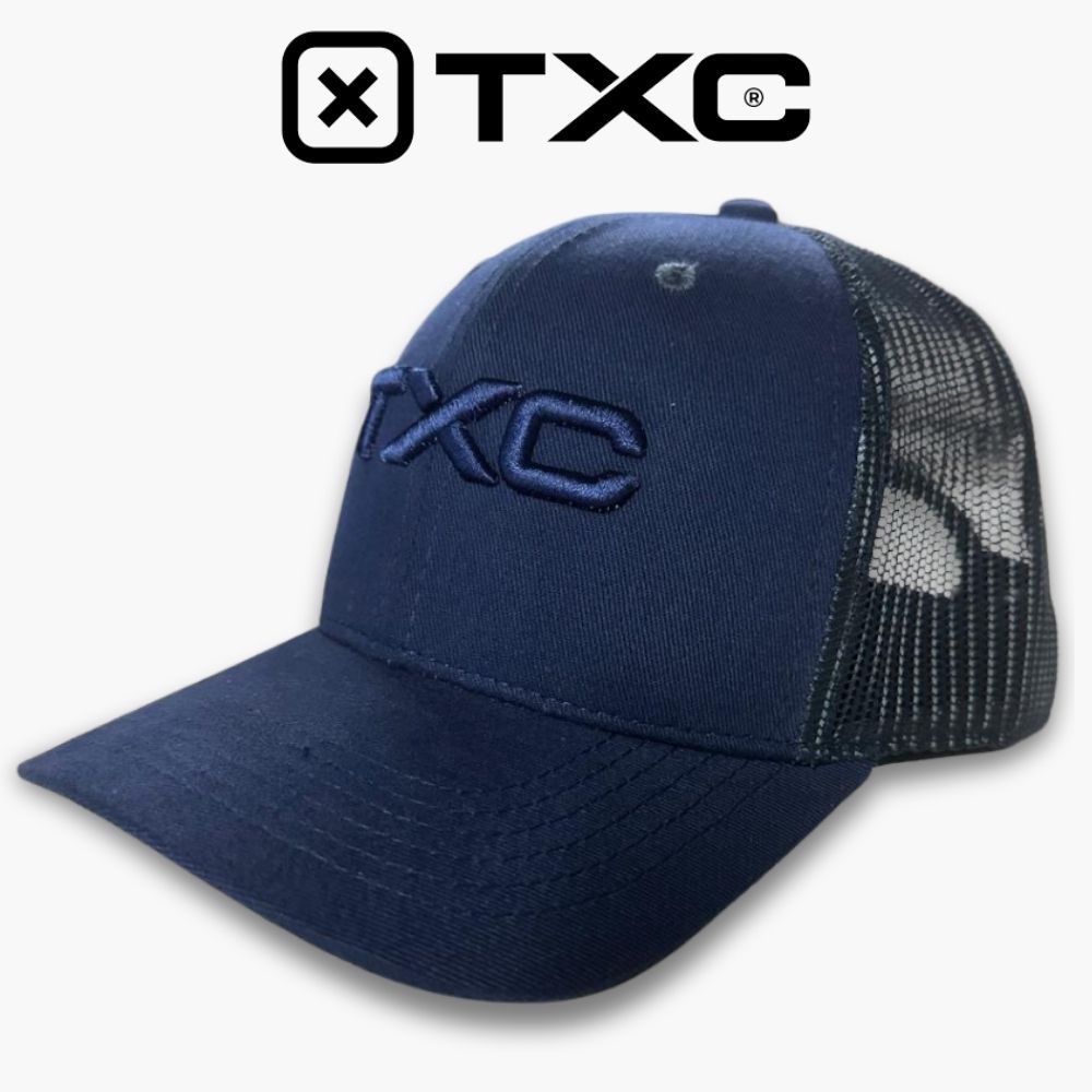 Boné Ajustável Sarja Unissex TXC Azul Marinho High Snap Com Bordado Logo Azul Country Original