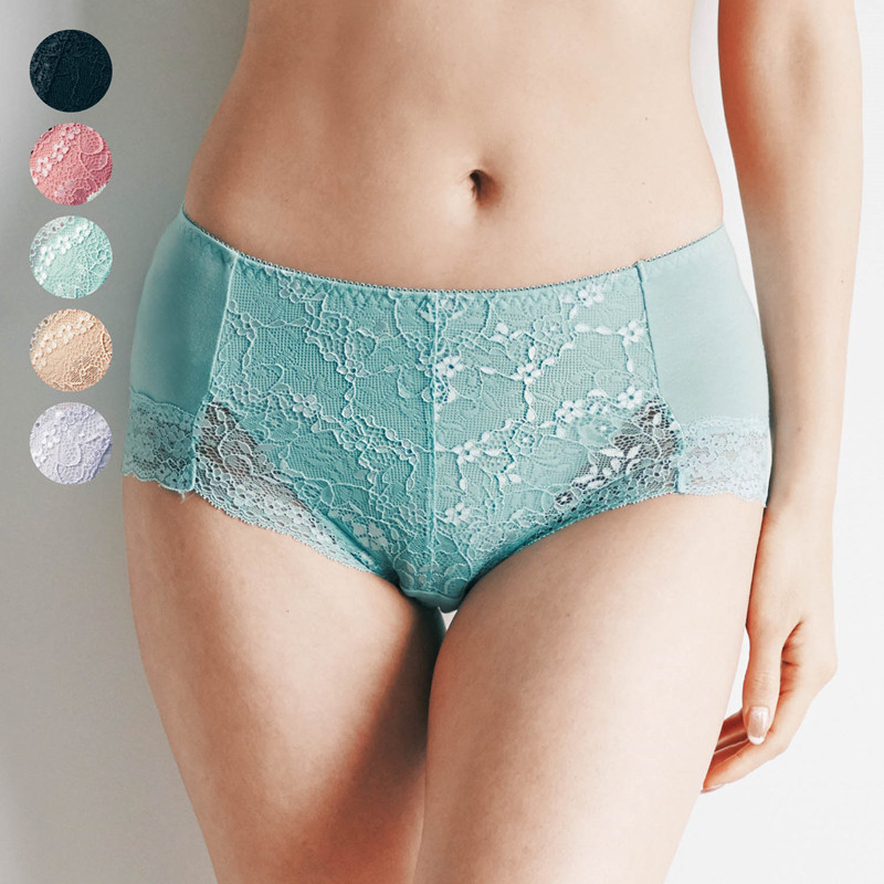 Japonês requintado flor renda lindo elegante elastano algodão alta elástica confortável senhoras meados de cintura Hip B