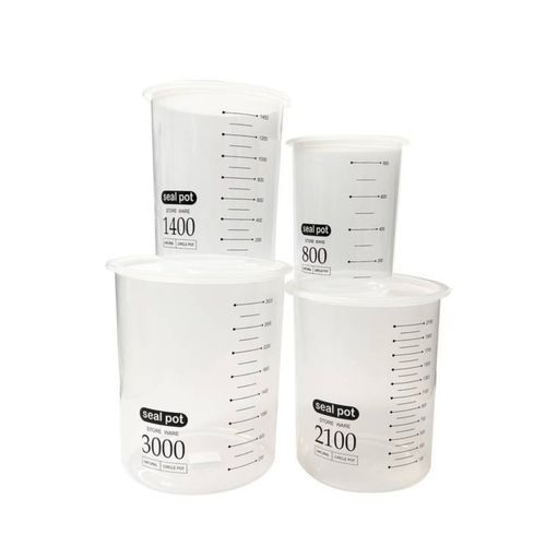 Kit Potes Hermeticos Plastico Multiuso Tampa Vedacao Armazenamento Organizador Cozinha 4 Pecas