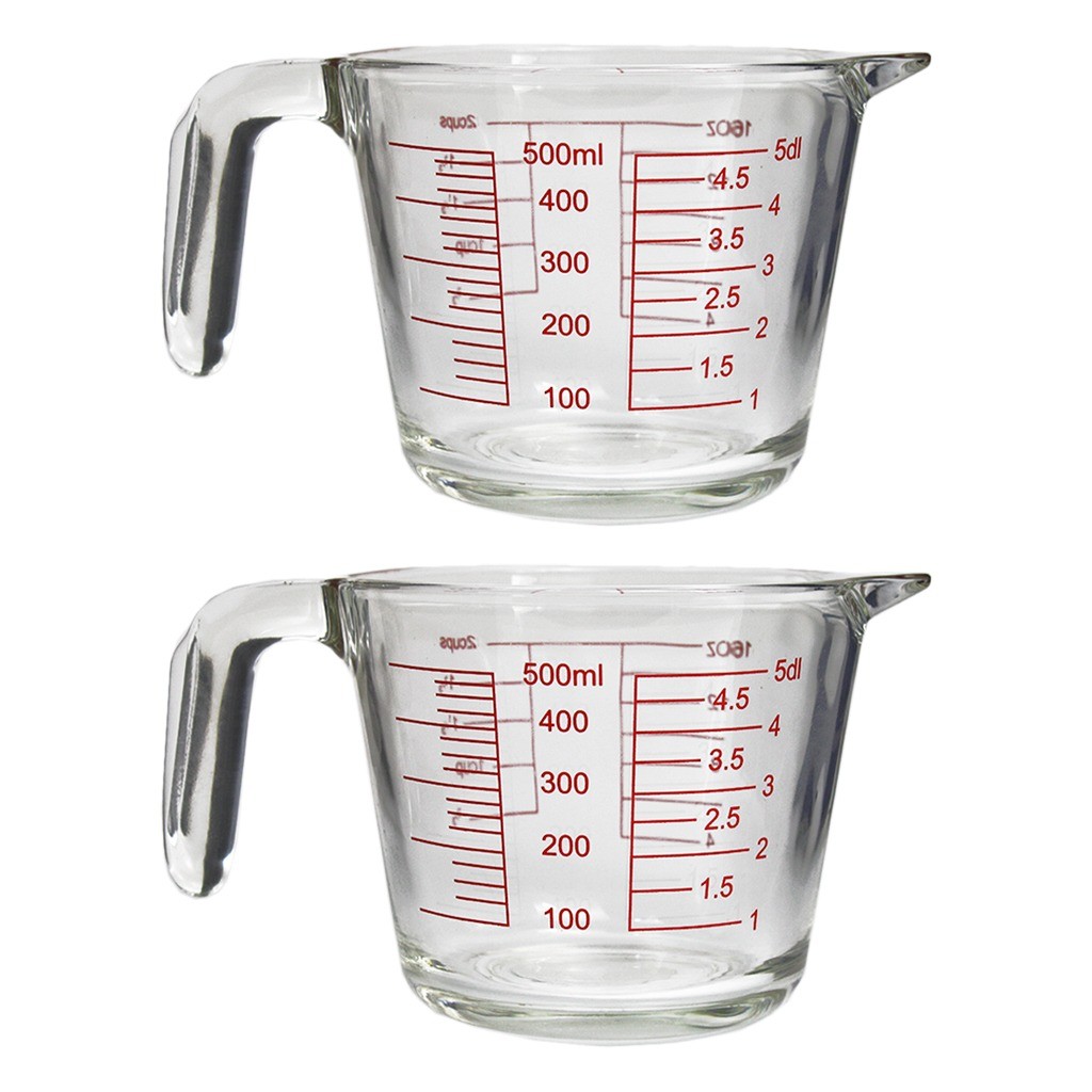 Jogo De Jarras Medidoras Com Bico E Alça Resistente 500ml - 2 Unidades