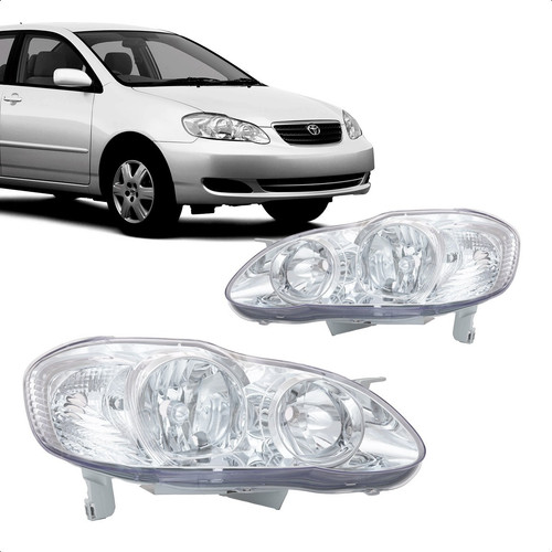 Farol Corolla 2005 2006 2007 2008 Farolete Cromado Manual