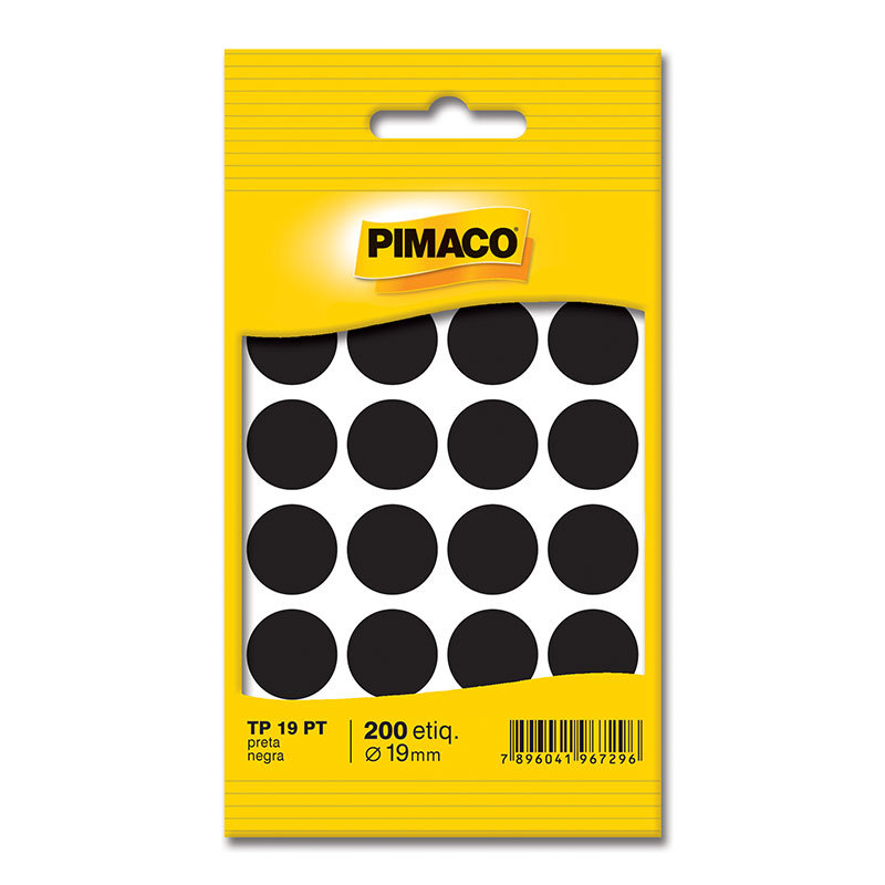 Etiqueta adesiva TP19 preto Pimaco