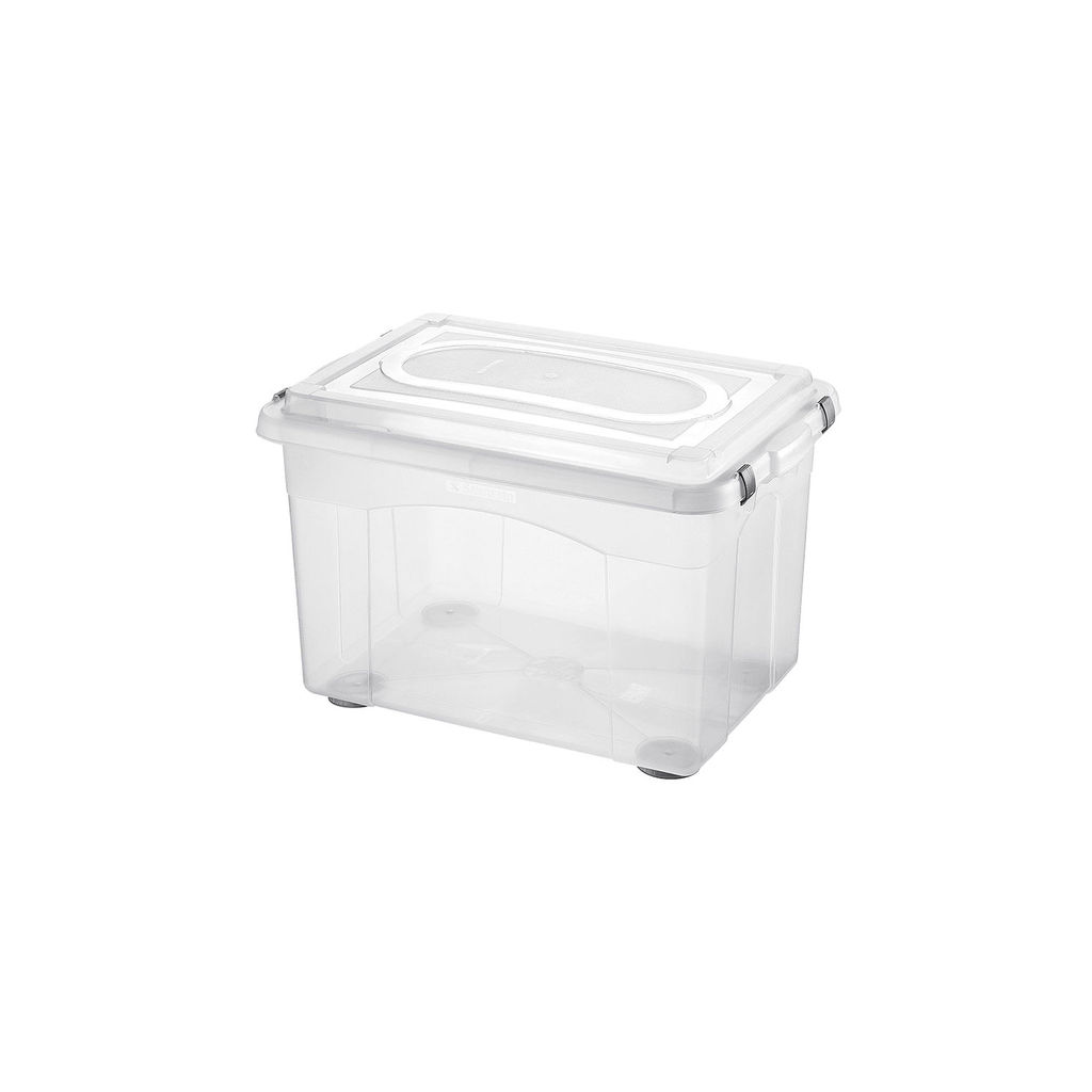 Caixa Organizadora Sanremo Top Stock em Plástico Cristal 56L em Oferta na Shopee