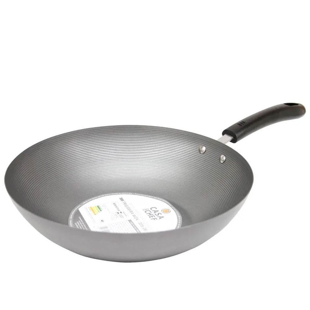 Frigideira Antiaderente Wok Cazza Cinza 30cm em Oferta na Shopee