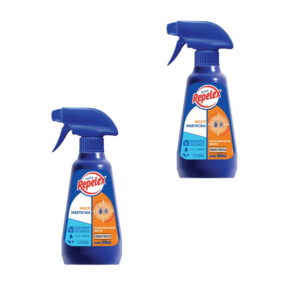 KIT C/ 02 INSETICIDAS REPELEX SPRAY 280ML MOSQUITOS E MOSCA