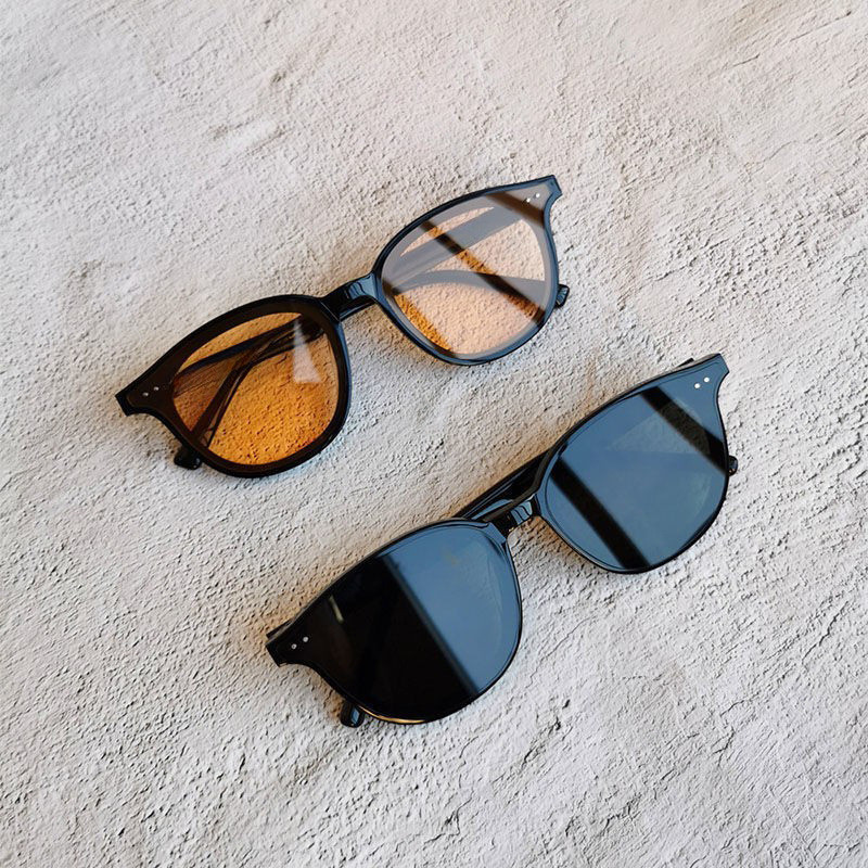 Óculos de Sol Vintage Femininos com Armação Preta, Óculos de Sol Marrons, Óculos com Proteção UV, Óculos de Sol Masculin