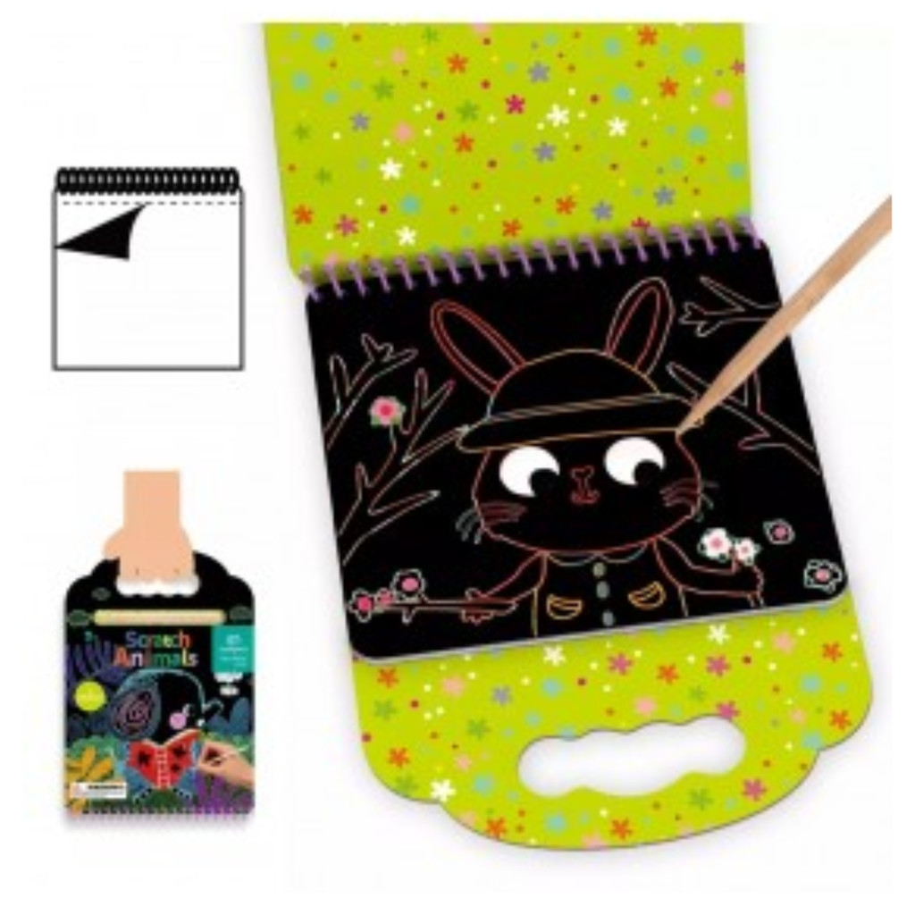 Livro de Desenho Mágico para Raspar Infantil Atividade Criativa Arte Educativa Coordenação Motora 3+