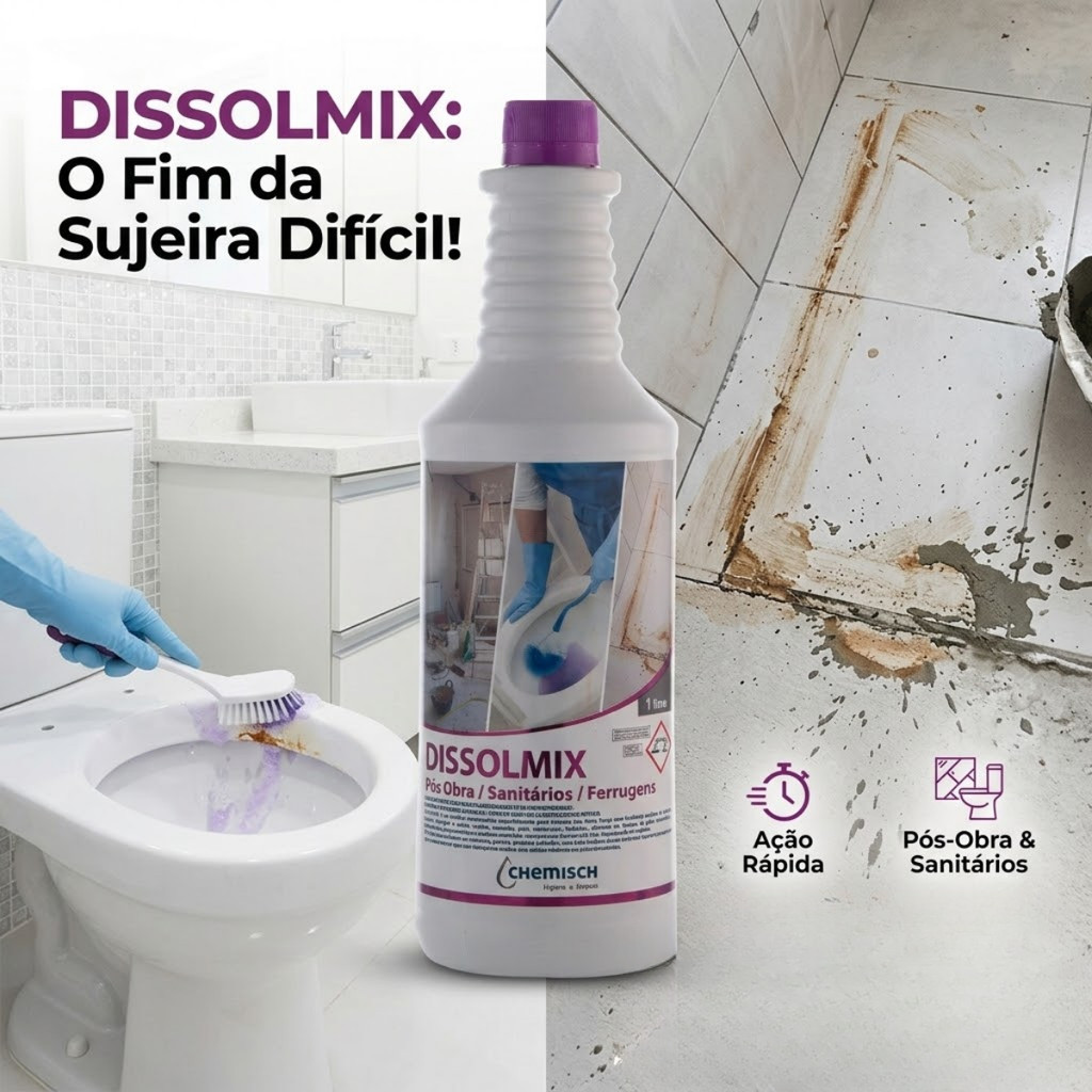 Dissolmix Detergente Roxinho Limpador 1L  Limpa Vaso Sanitário Cimento Rejunte