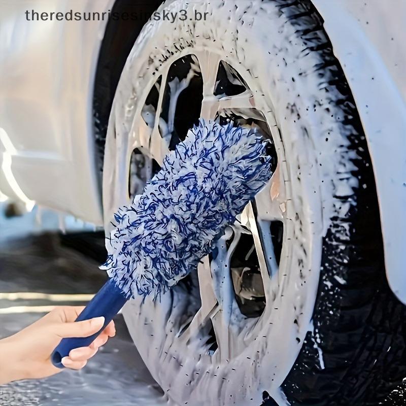 TSBR Escova De Limpeza De Carro Portátil De Pelúcia Pneu E Aro Acessórios De Cuidados Com O Ferramenta De Multifuncional