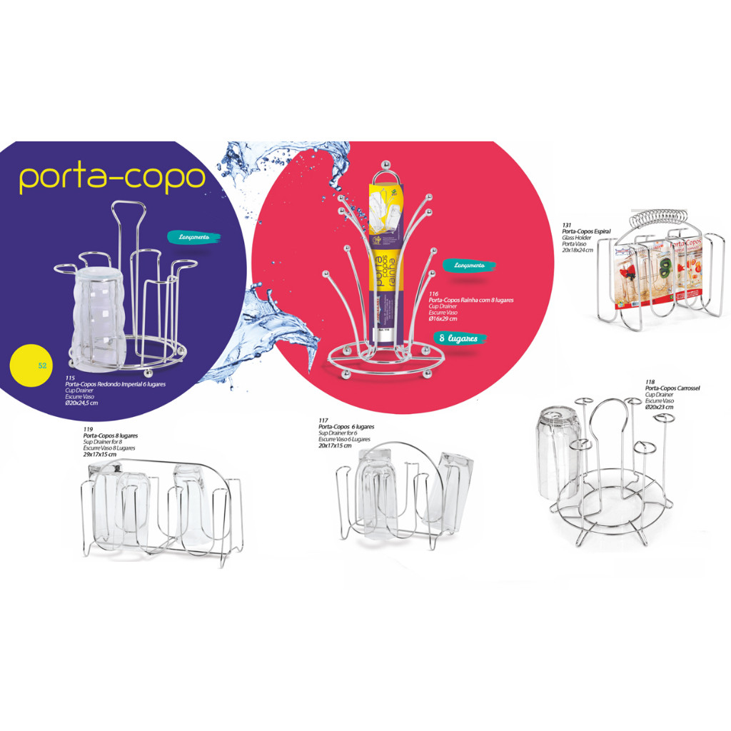 Escorredor Secador Organizador Copos Redondo Carrossel Imperial Reforçado Cozinha Bancada Mesa Porta copos Niquelart em Oferta na Shopee