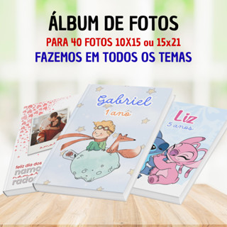 Álbum Personalizado para Fotos 10X15 ou 15x21 - TODOS OS TEMAS em Oferta na Shopee