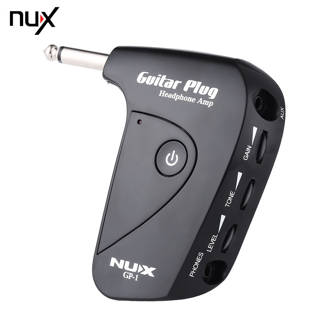 Amplificador de Guitarra Elétrica NUX GP-1, Multi-Efeitos, Fones de Ouvido com Pedal de Efeito de Distorção Integrado, A