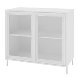 Balcão Aparador 2 Portas de Vidro 1 Prateleira Refresh BMU 150 Branco - BRV Móveis