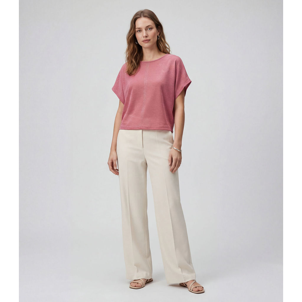 Blusa Feminina Manga Curta Infinita Cor Rosa em Oferta na Shopee