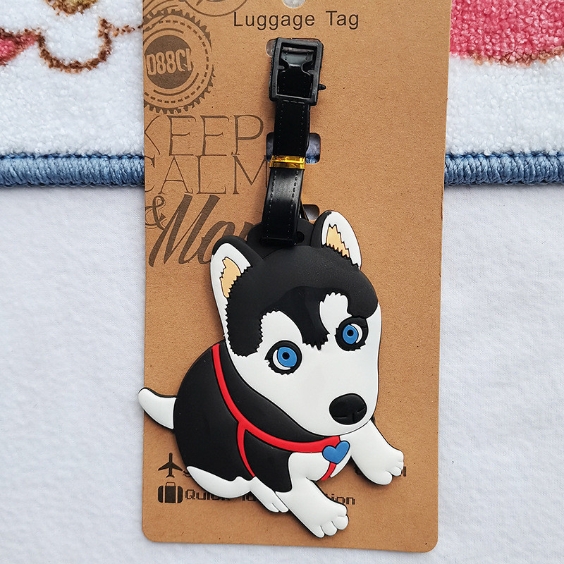 Etiqueta de bagagem fofa indispensável para viagem Filhote de cachorro Shiba Inu Corgi Etiqueta de bagagem PLKY
