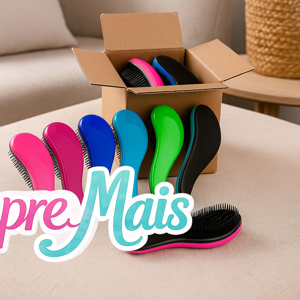 Atacado 50 Escovas Mágicas Anti Frizz: Desembaraço Eficiente com Cores Sortidas ou Personalizadas