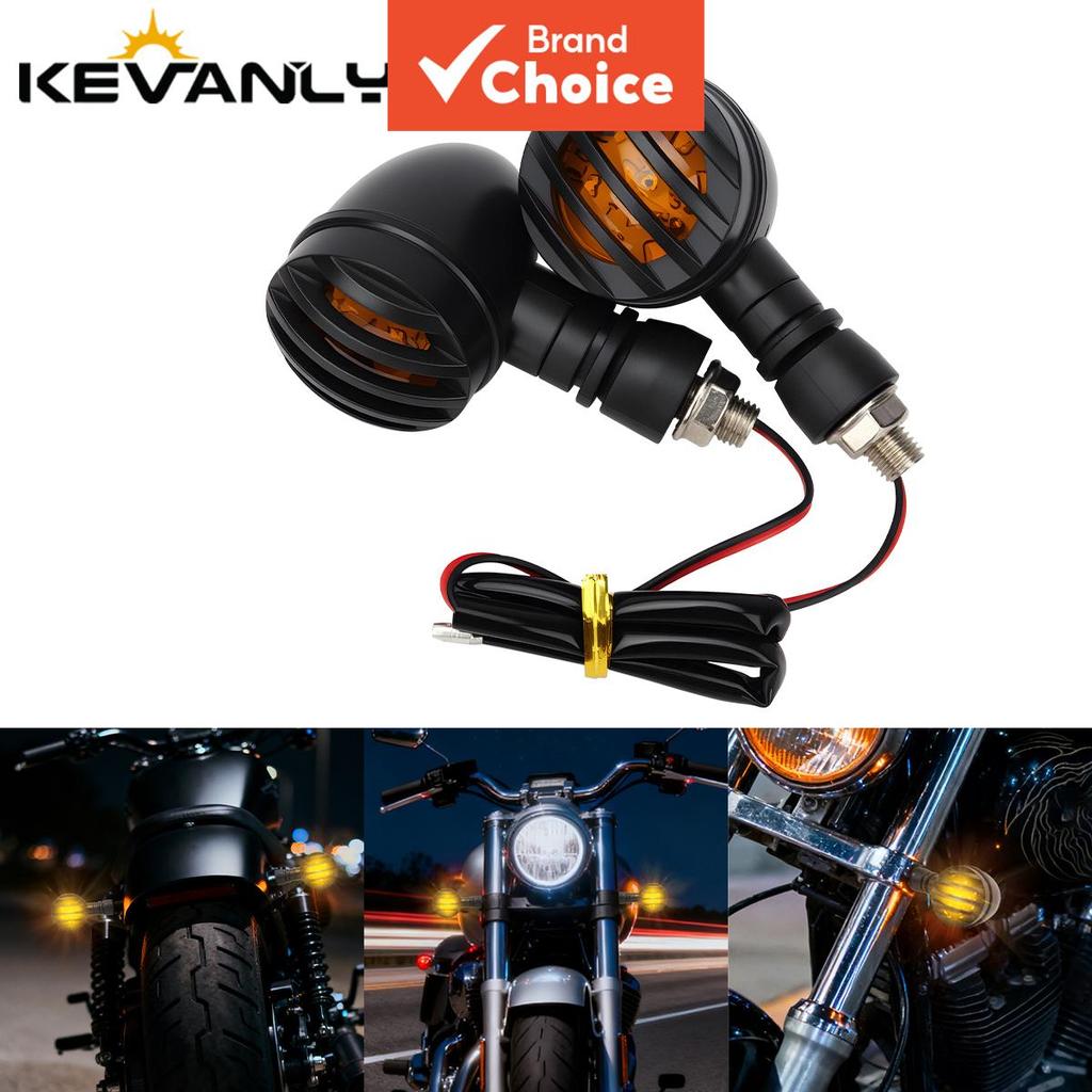 KEVANLY 2 Unidades De Motocicleta LED Sinal De Mudança De Direção Retrô Cerca Design Luz De Advertência De Alta Visibili
